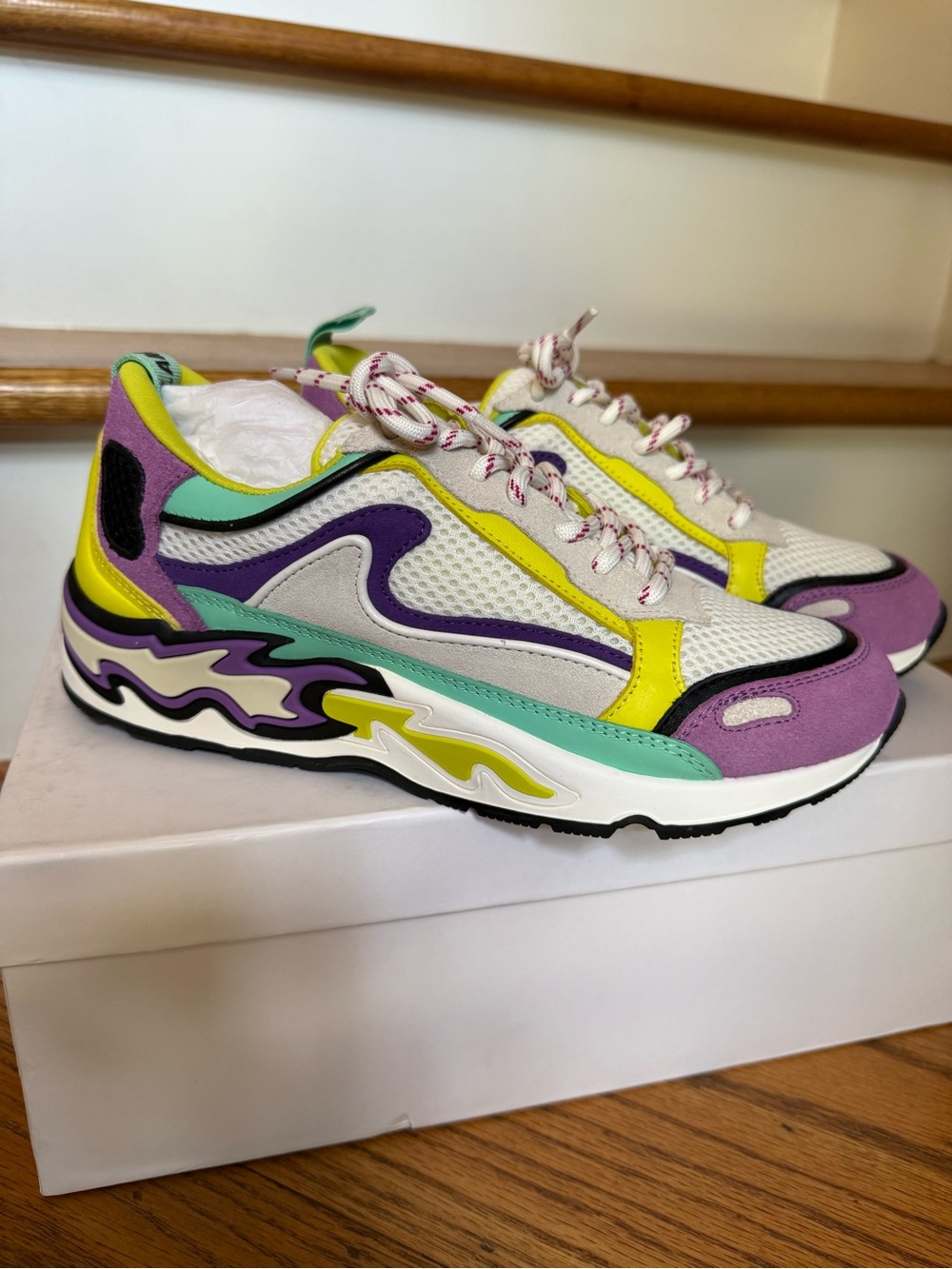 NEW Sandro Women's Flame Sneakers Multicolor  Athletic Tennis Shoes Size: 36